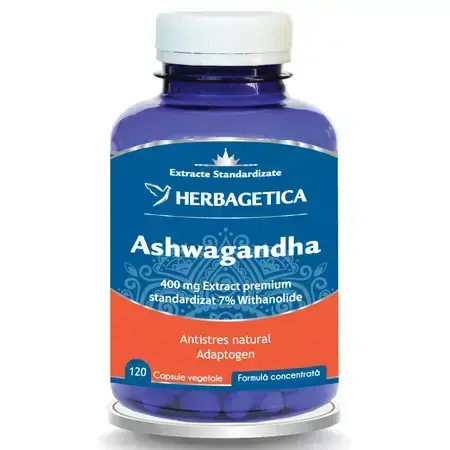 Ashwagandha, 120 gélules, Herbagetica