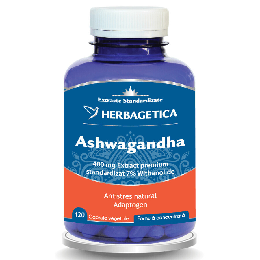 Ashwagandha, 120 gélules, Herbagetica