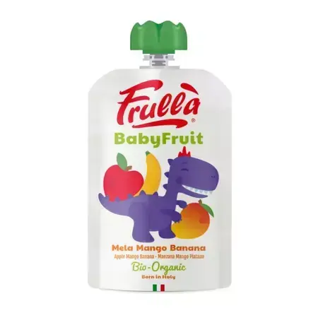 Baby-Bio-Püree für Kinder aus Apfel, Mango, Banane, 100 g, Frulla