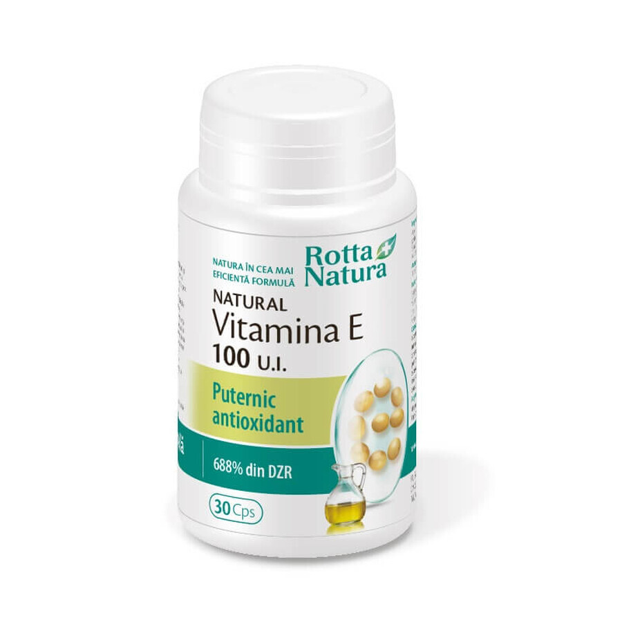 Vitamine E naturelle 100 U.I., 30 gélules, Rotta Natura