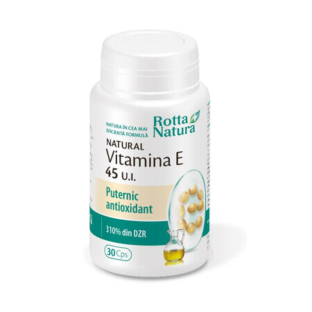 Vitamine E naturelle 45 U.I., 30 gélules, Rotta Natura