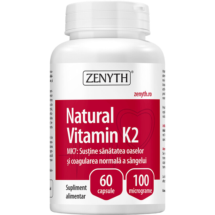 Vitamina K2, 60 + 60 capsule, Zenyth (50% di sconto sul secondo prodotto)