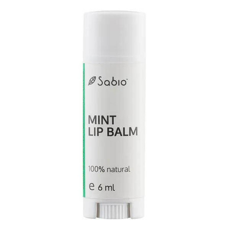 Baume à lèvres à la menthe, 6 ml, Sabio