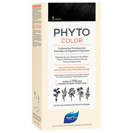 Peinture Phytocolor, nuance 1 noir, Phyto