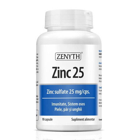 Zink 25 Zinksulfat 25 mg/cps, 90 Kapseln, Zenyth