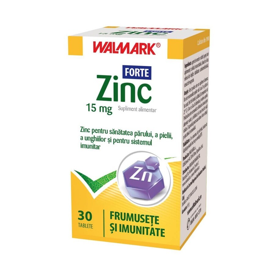 Zinc Forte 15mg, 30 comprimés, Walmark