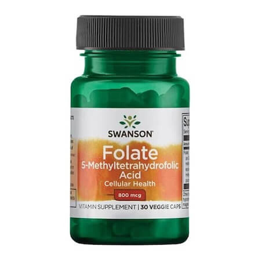 Acide Folique Folate 800 mcg, 30 gélules, Swanson