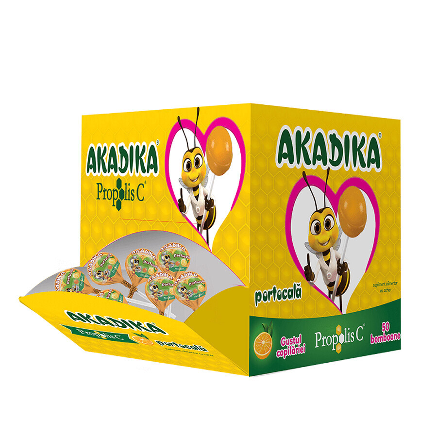 Akadika Propolis C orange, 50 bonbons, Fiterman