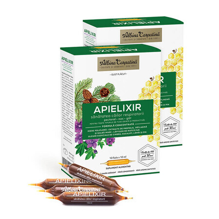 APIELIXIR Atemwegsgesundheit Karpatenbiene, 20 + 10 Ampullen x 10 ml, Apicola