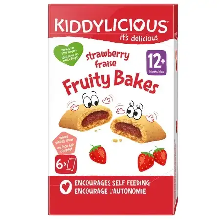 Biscuiti cu capsuni, 6 x 22 g, Kiddylicious