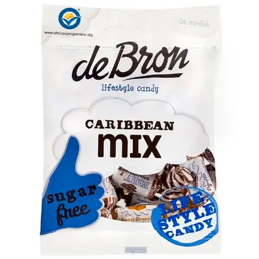 Caramelle morbide senza zucchero e senza glutine al gusto di caffè o caramello Caribbean Mix, 90 g, Debron