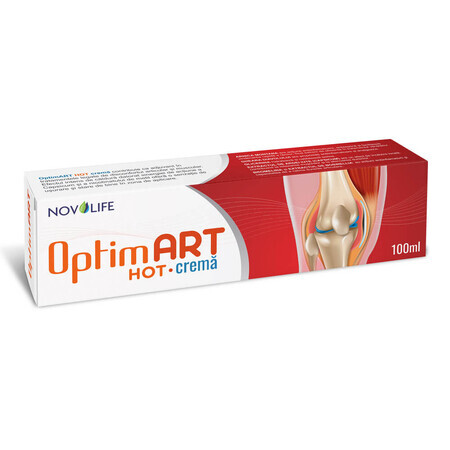 Crema pentru articulatii si dureri musculare Optimart Hot, 100 ml, Novolife