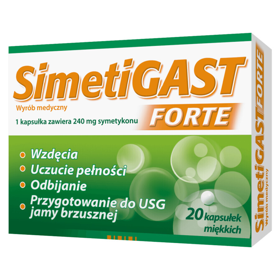 SimetiGast Forte 240 mg, 20 gélules