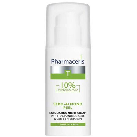 Pharmaceris T Sebo-Almond Peel, crème de nuit à 10% d&#39;acide d&#39;amande, 2ème degré d&#39;exfoliation, 50 ml