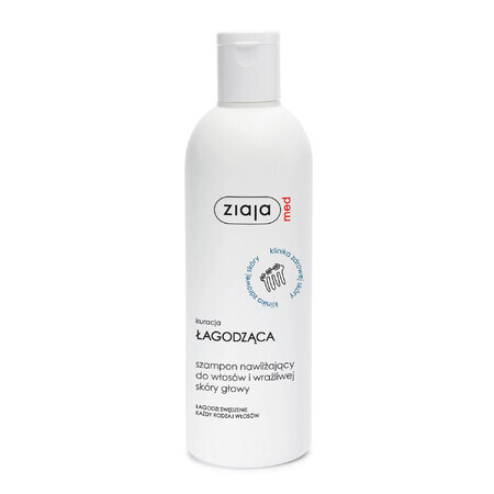 Ziaja Med Soothing Treatment, shampooing hydratant pour cheveux et cuir chevelu sensible, 300 ml