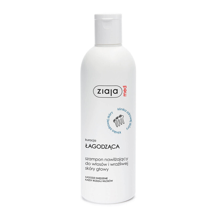 Ziaja Med Soothing Treatment, shampooing hydratant pour cheveux et cuir chevelu sensible, 300 ml