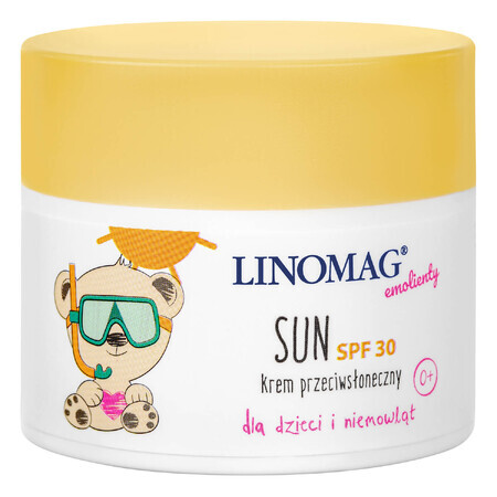 Linomag Emollients Sun, crème solaire pour enfants et nourrissons à partir de 1 jour, SPF 30, 50 ml