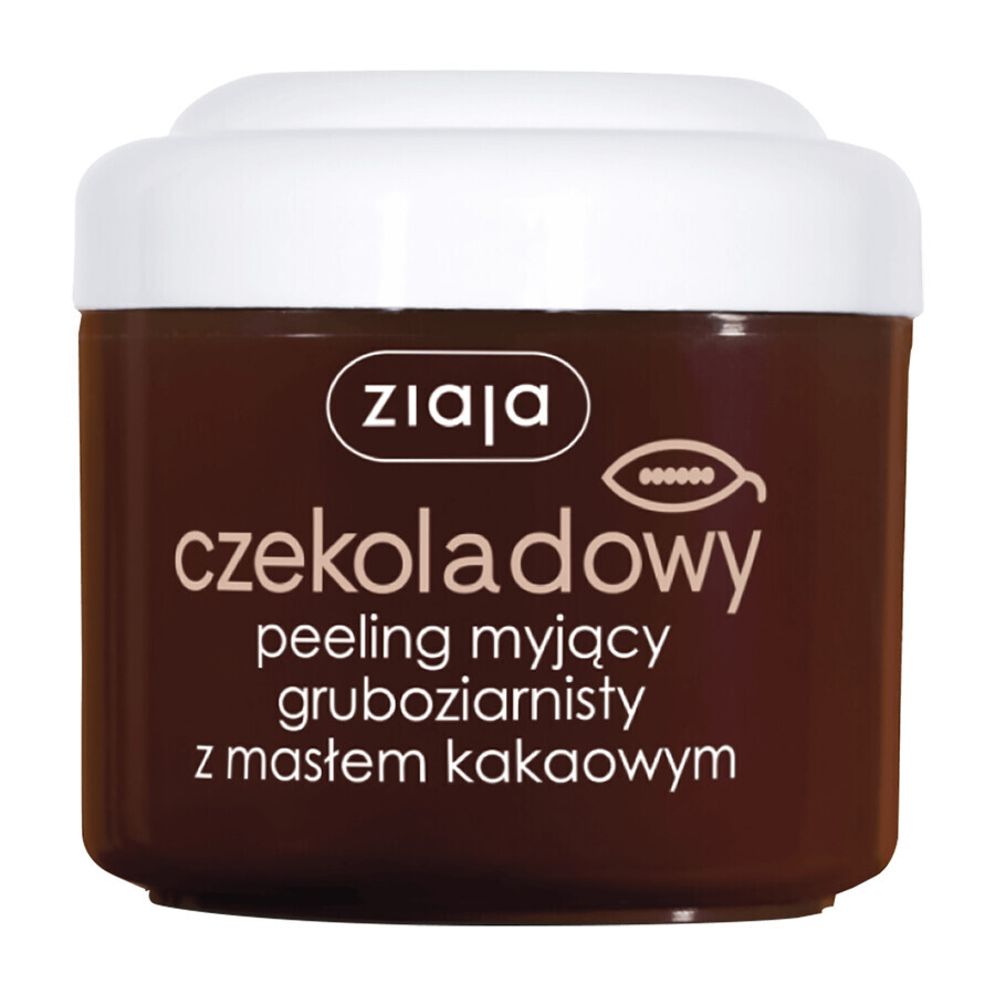 Ziaja Masło Kakaowe, exfoliant de spălare cu ciocolată, cu granulație grosieră, 200 ml