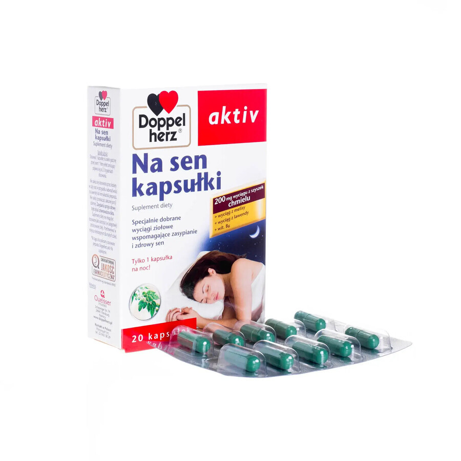 Sovrappeso del Cuore Sonno Attivo - Integratore Alimentare, 20 capsule.