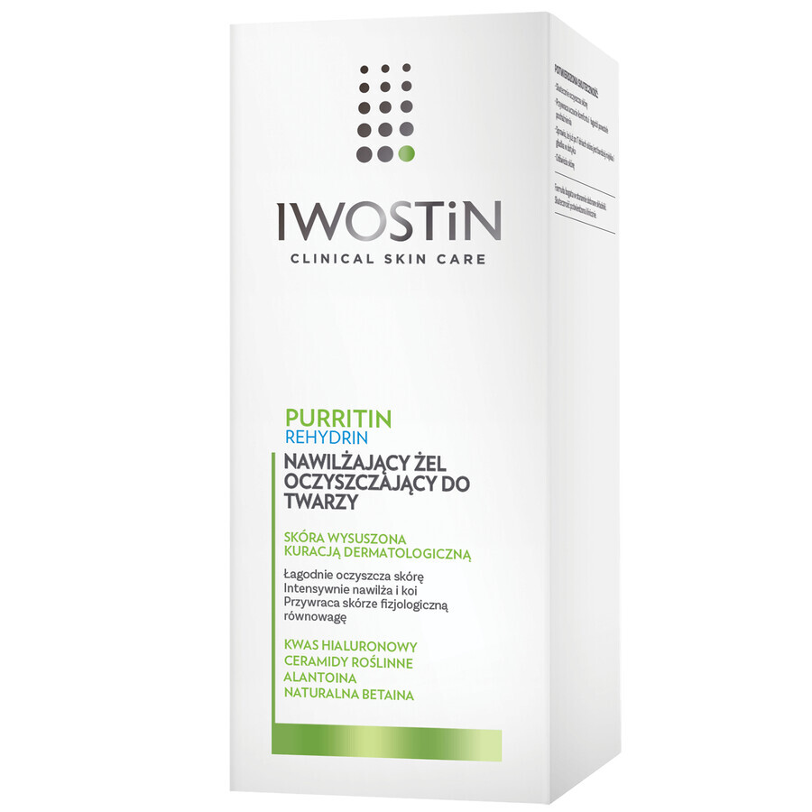 Iwostin Purritin Rehydrin, gel nettoyant hydratant pour le visage, 150 ml