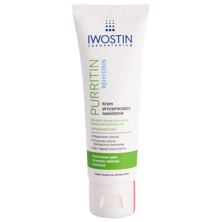 Iwostin Purritin Rehydrin, crème hydratante, peau séchée par traitement dermatologique, 40 ml