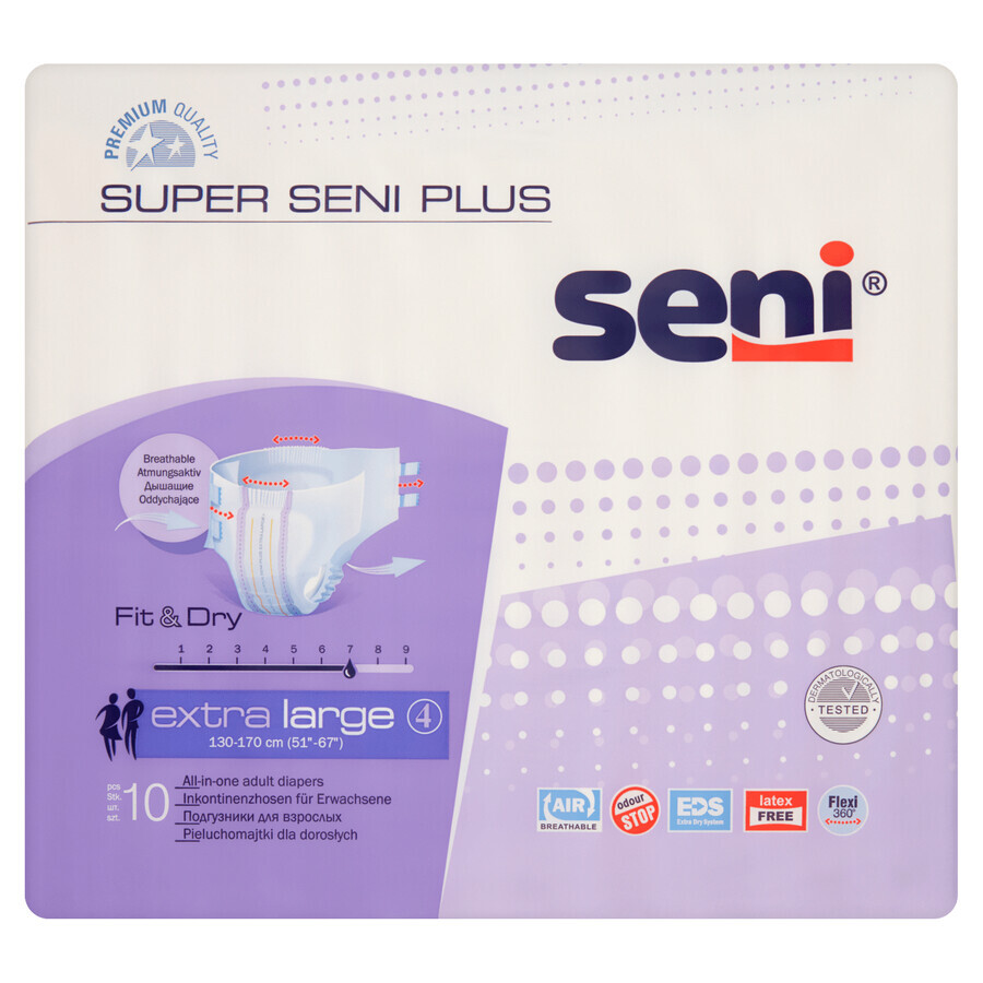 Super Seni Plus, couche-culotte, Extra Large, 130-170 cm, 10 pièces