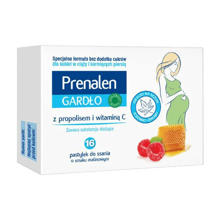 Prenalen Gardło, à la propolis et à la vitamine C, 16 pastilles