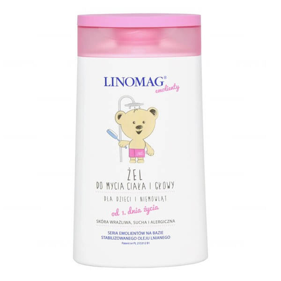 Gel detergente per il corpo e i capelli per neonati Linomag 200ml