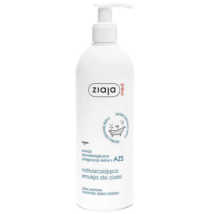 Ziaja Med, emulsione grassa per il corpo, pelle atopica, neonati, bambini e adulti, 400 ml