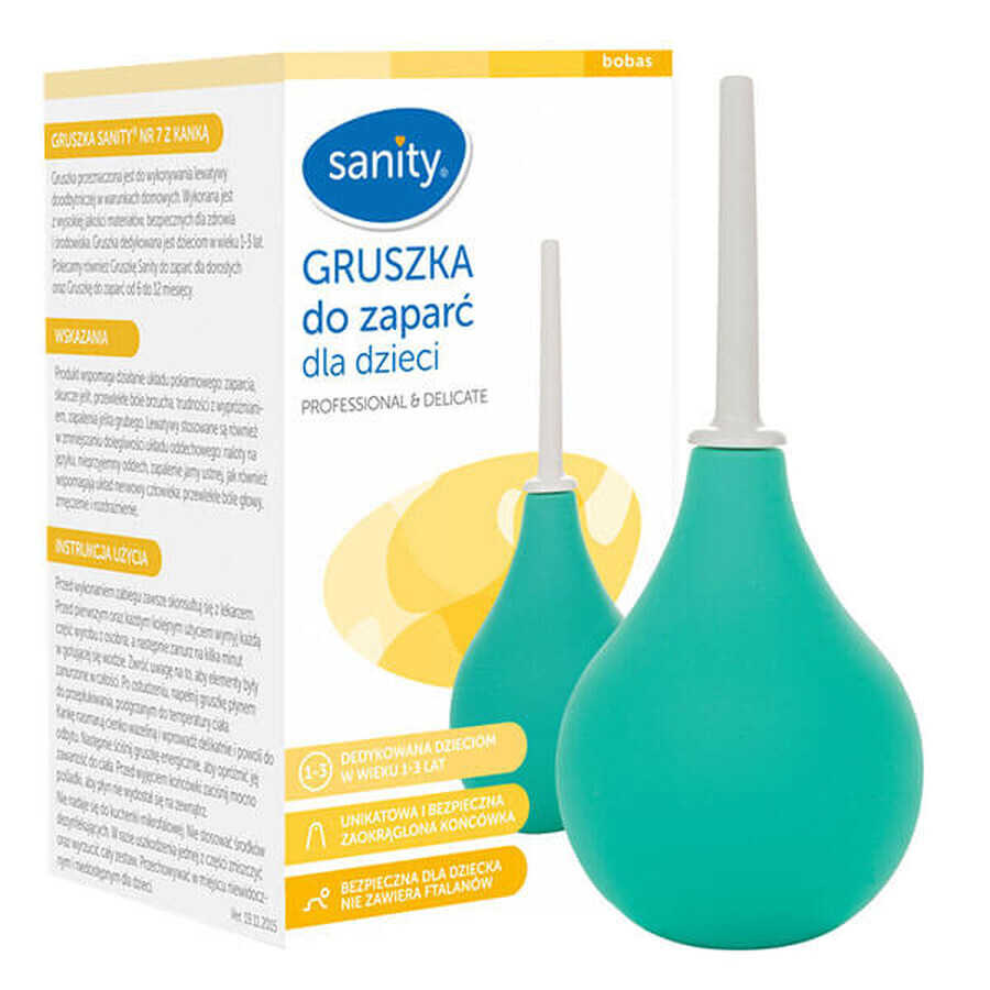 Sanity, poire pour la constipation pour les enfants de 1 à 3 ans, n° 7, avec bonbons