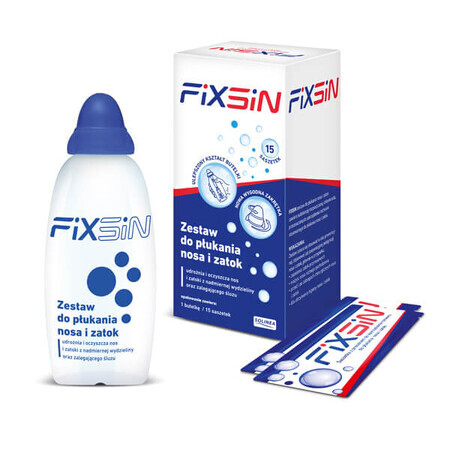 Fixsin, set de rinçage nasal et sinus, flacon 240 ml + 15 sachets