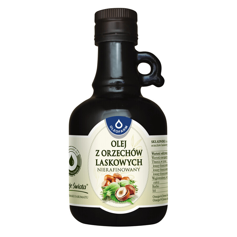 Huile de noisette Oleofarm Oils of the World, non raffinée, 250 ml