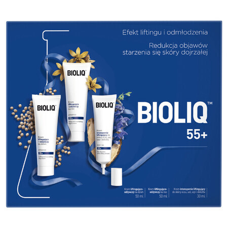 Coffret Bioliq 55+, crème de jour liftante et nourrissante, 50 ml + crème de nuit, 50 ml + crème contour des yeux, 30 ml