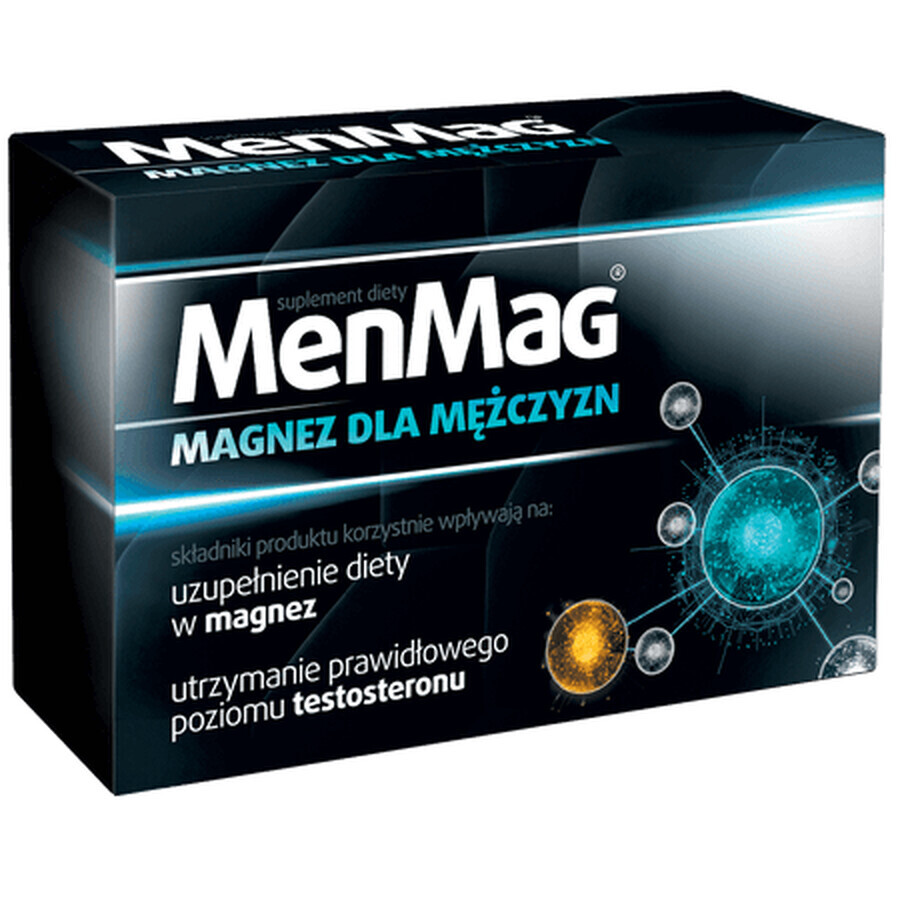 MenMag, magnésium pour hommes, 30 comprimés