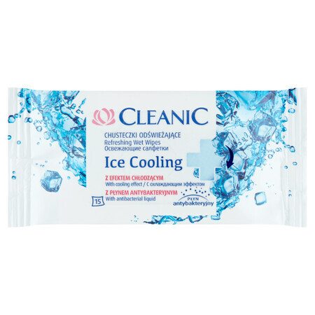 Cleanic Ice Cooling, lingettes rafraîchissantes, 15 pièces