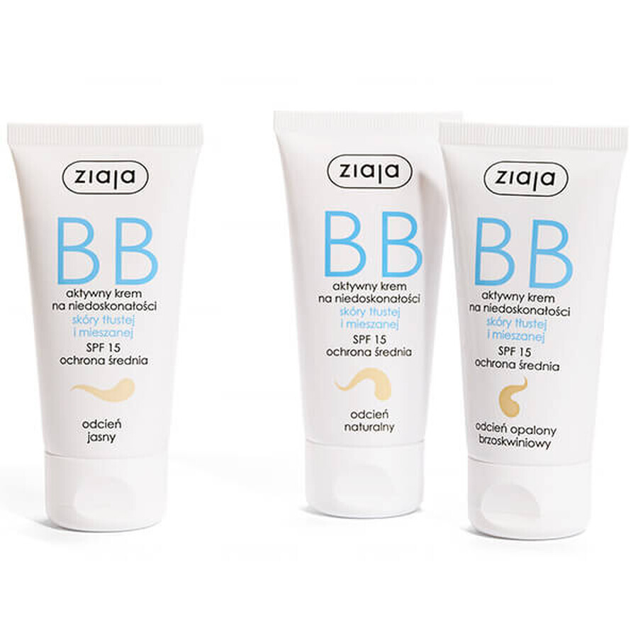 Crema BB Ziaja per Pelle Grassa e Mista, Tonalità Abbronzata, 50ml