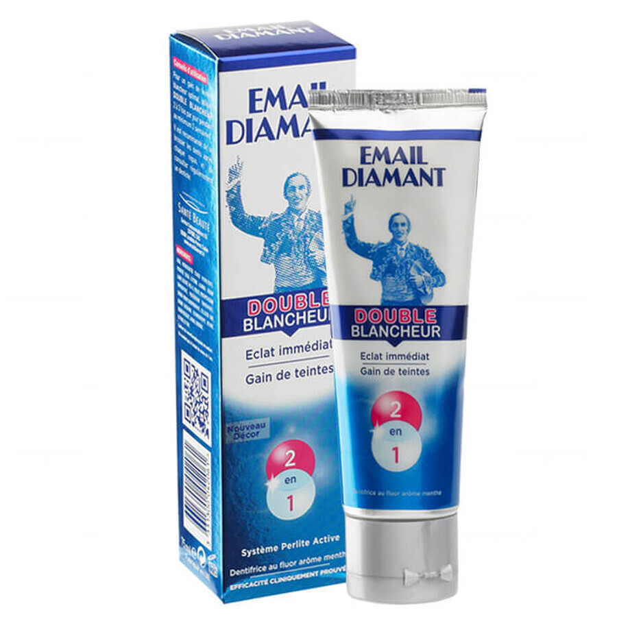 Email Diamant Double Blancheur, pastă de dinți de albire, 75 ml