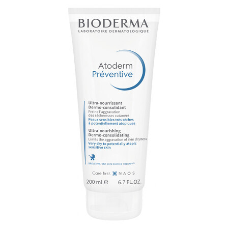 Bioderma Atoderm Preventive, crema nutritiva reforzante para niños y bebés, piel atópica, 200 ml