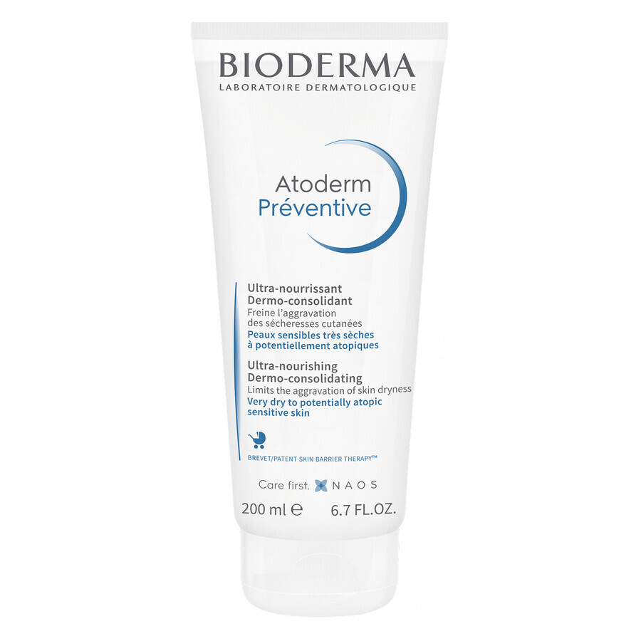 Bioderma Atoderm Preventive, crema nutritiva reforzante para niños y bebés, piel atópica, 200 ml