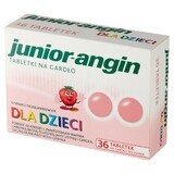 Junior-angin, pour les enfants à partir de 4 ans, goût fraise, 36 pastilles