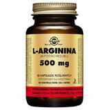 Solgar L-Arginina, 500 mg, 50 cápsulas vegetales