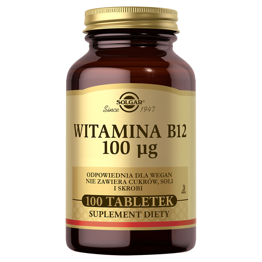 Solgar Vitamine B12 100 µg, 100 comprimés