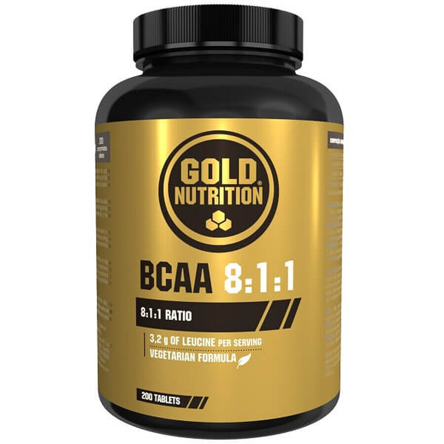 BCAA 8:1:1, 200 comprimés, Gold Nutrition