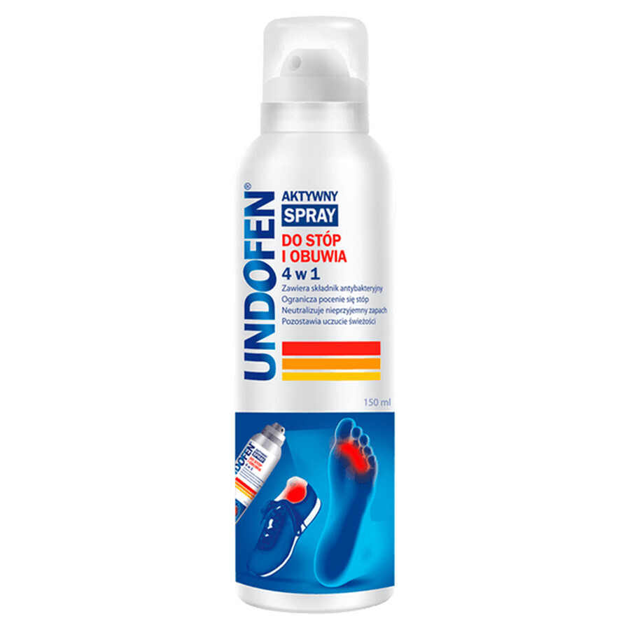 Undofen, spray actif 4en1 pour pieds et chaussures, 150 ml