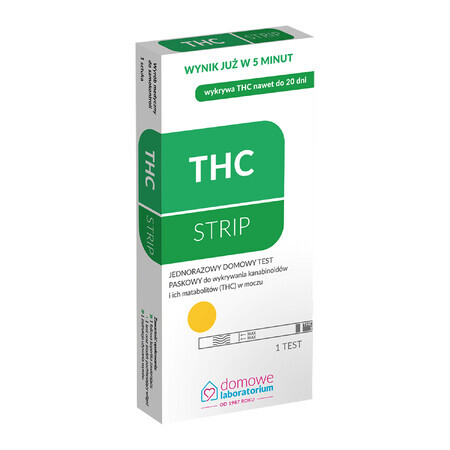 Home Laboratory THC Strip, home test for the detection of cannabinoids and metabolites (THC) in urine, 1 piece