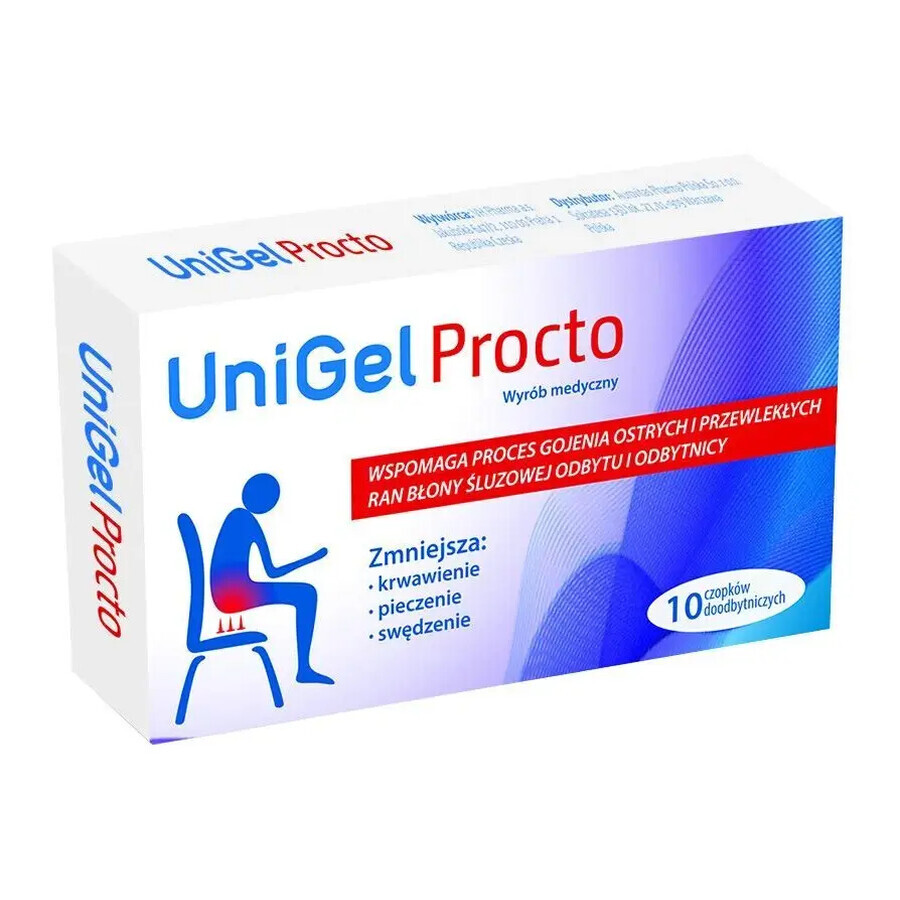 UniGel Procto, suppositoires rectaux, 10 pièces