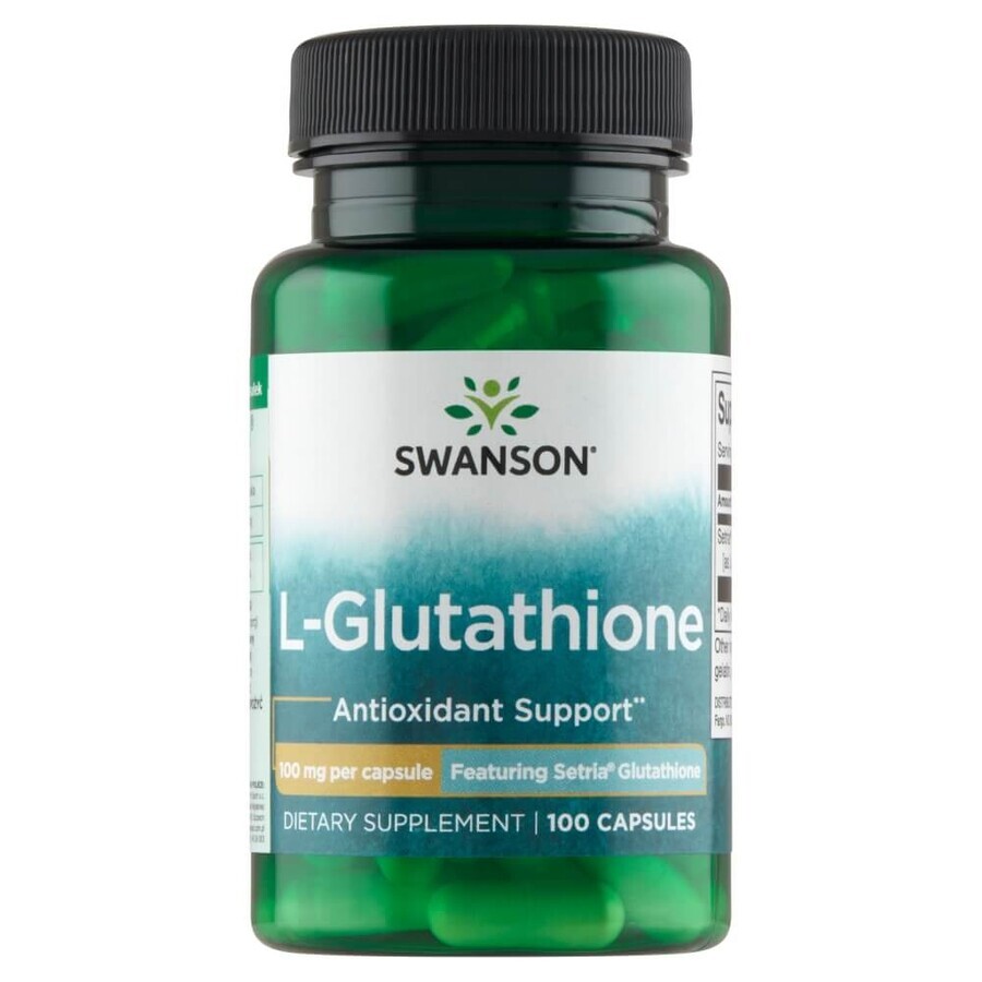 Swanson L-Glutathione, L-glutathione 100 mg, 100 cápsulas