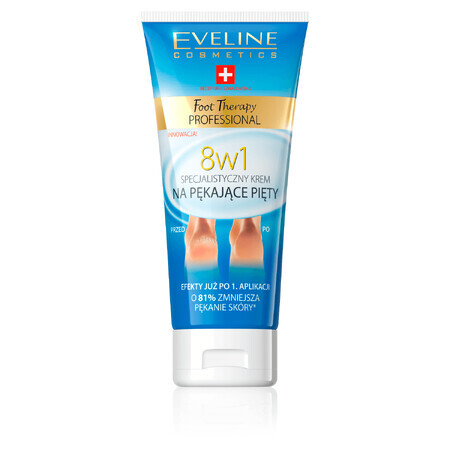 Eveline Cosmetics Foot Therapy Professional, crème spécialisée pour talons craquelés 8 en 1, 100 ml