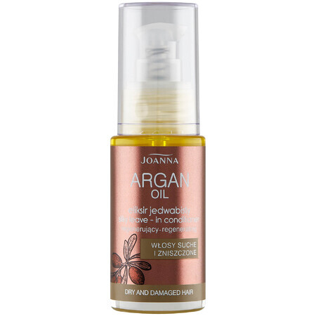 Joanna Olio di Argan, elisir setoso rigenerante, capelli secchi e danneggiati, 30 ml