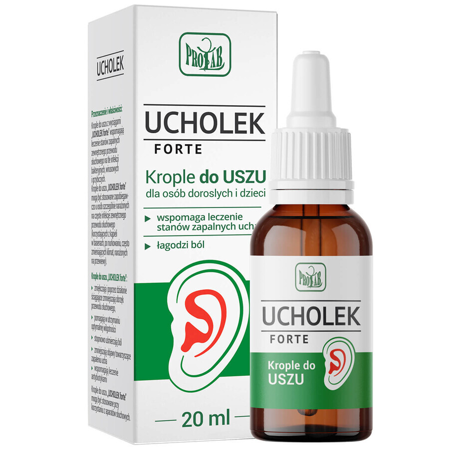 Ucholek Forte, gouttes auriculaires, 20 ml